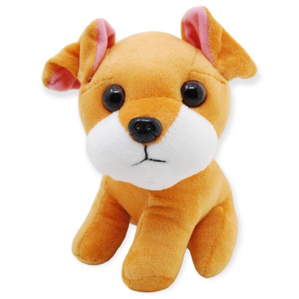 perrito de peluche naranja orejas rosas cachorro