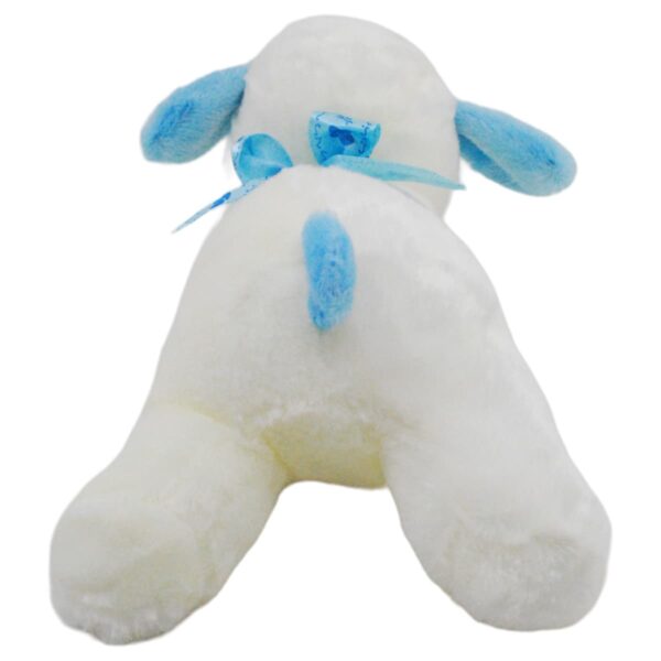 perro de peluche blanco orejas azules 3