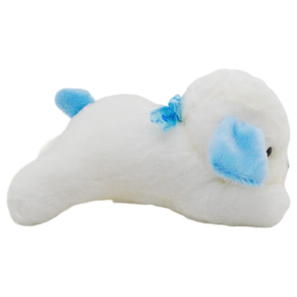 perro de peluche blanco orejas azules 4