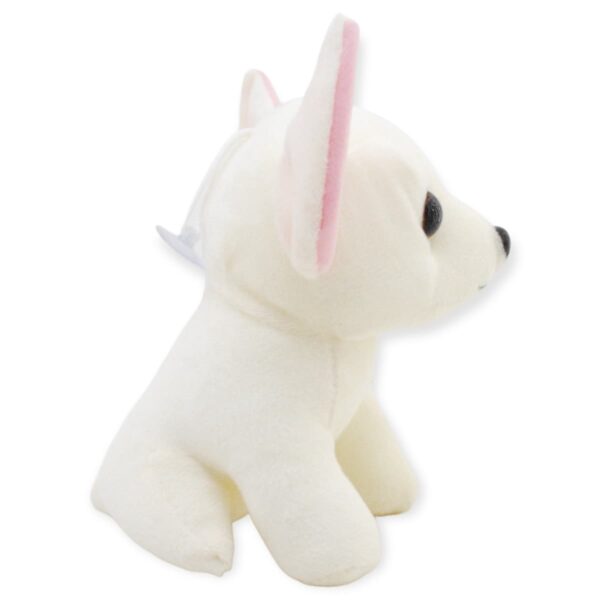 perro de peluche blanco orejas rosas 4