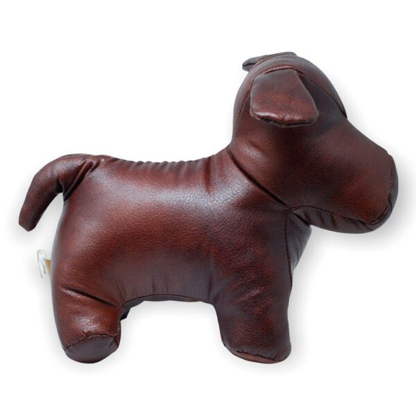 perro de peluche café de vinipiel 4