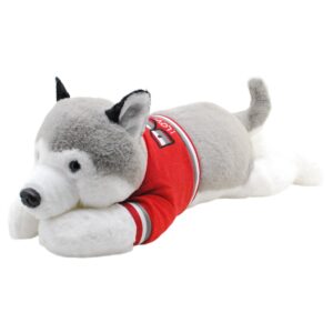 perro de peluche extragrande husky gris