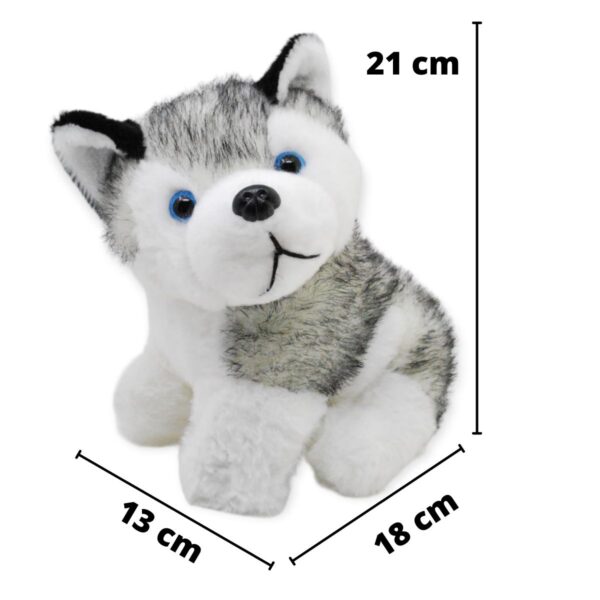 perro de peluche husky bebe color gris con sonido 2