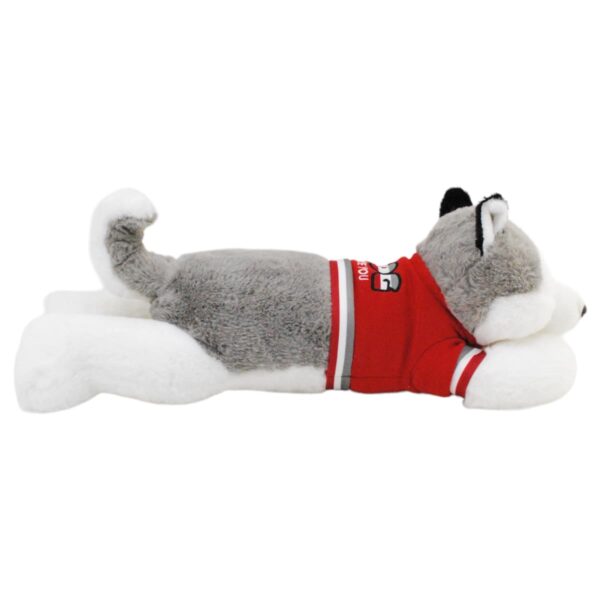 perro de peluche husky gris grande playera roja 4