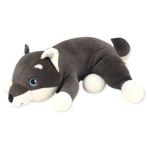 perro de peluche husky gris oscuro grande