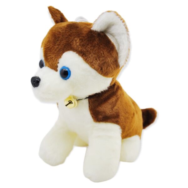 perro husky de peluche café