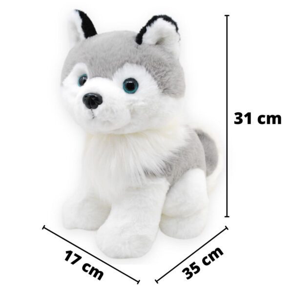 perro husky de peluche color gris tierno 2