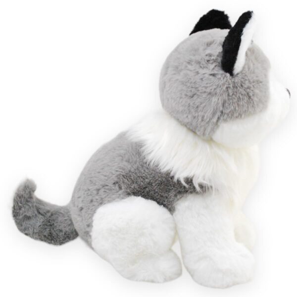 perro husky de peluche color gris tierno 4