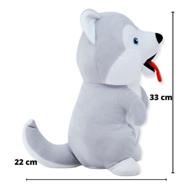 perro husky de peluche gris con sonido 2