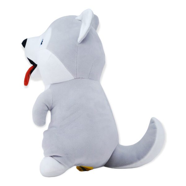 perro husky de peluche gris con sonido 4