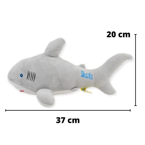 tiburon de peluche gris 37 cm 2