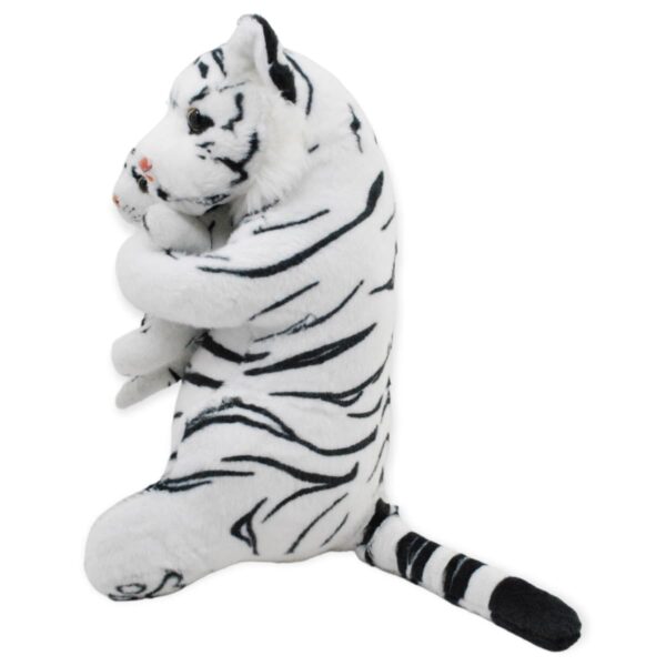 tigre de peluche blanco con bebe pequeño 3