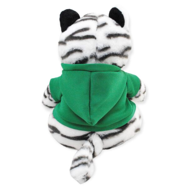 tigre de peluche blanco sudadera verde 4