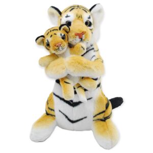 tigre de peluche con bebe pequeño