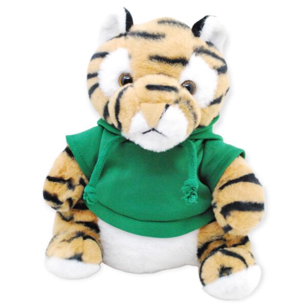 tigre de peluche rayado sueter verde