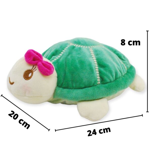 tortuga de peluche azul moño rosa 2