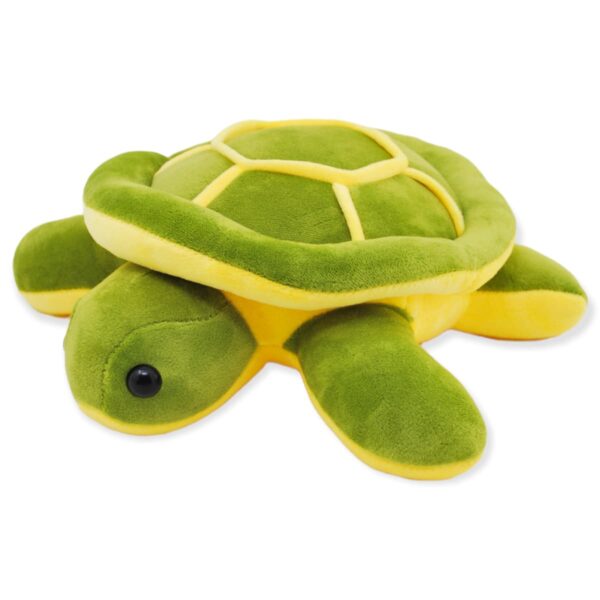 tortuga de peluche verde con amarillo