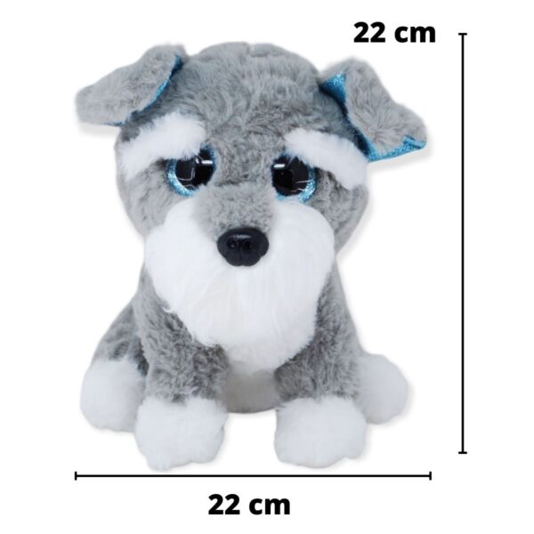 perro schnauzer de peluche color gris 2