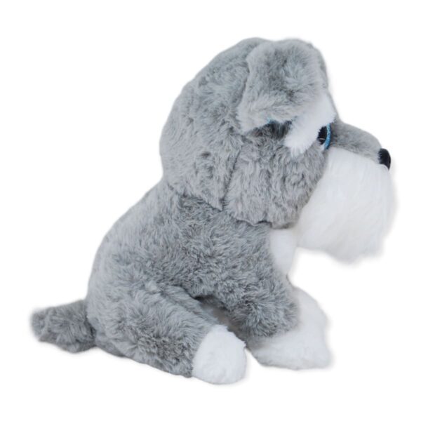 perro schnauzer de peluche color gris 4