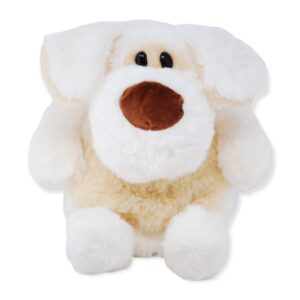 perrito de peluche gordito blanco