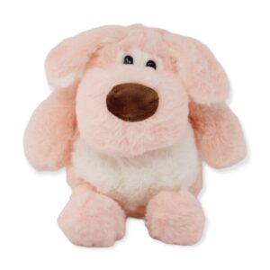 perro de peluche gordito rosa